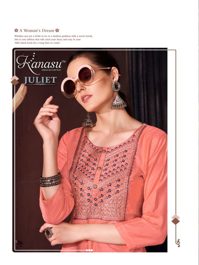 Kanasu Juliet Fancy Rayon Fancy Wear Designer Kurti Collection